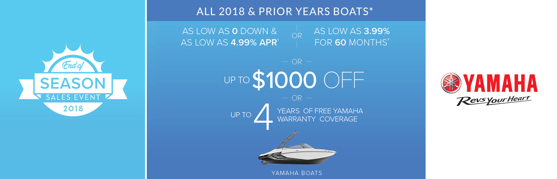Yamaha: End of Season Sales Event - 2018 and Prior Years